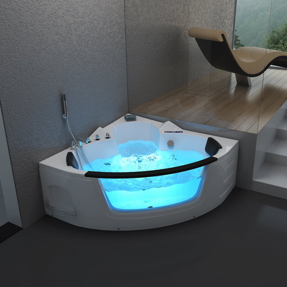 How do the adjustable jets in massage bathtubs enhance the consumer enjoy