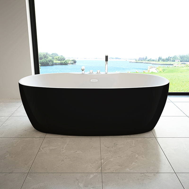Elegant modern acrylic bathtub RL-MF1207（Black）
