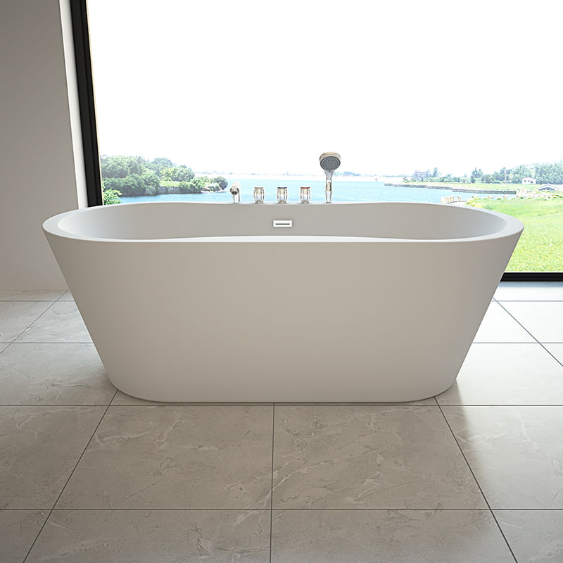 Acrylic bathroom freestanding soaking bathtub with faucet RL-MF1209