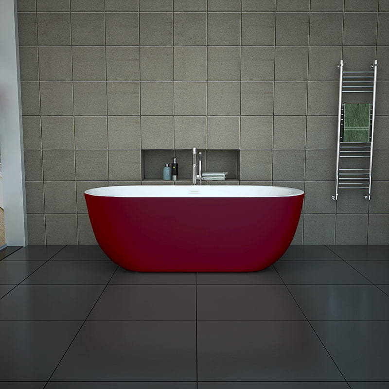 Large Standalone Beautiful Corner Acrylic Freestanding Bathtub RL-MF1211（Red）