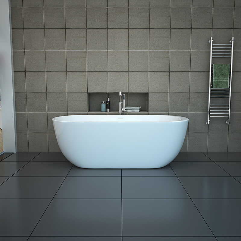 Bathroom White Large Standalone Beautiful Corner Freestanding Bathtub RL-MF1211