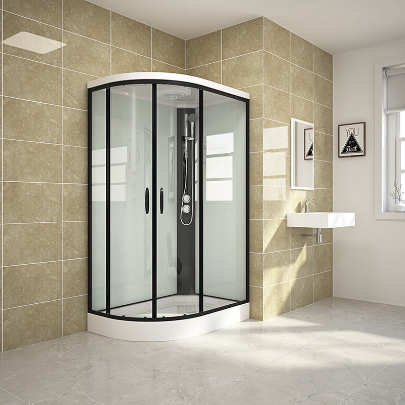 Corner sauna wet steam cabin box steam shower with massage tub RL-511(B)
