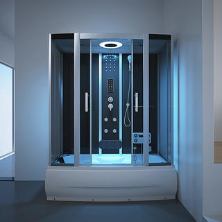 Bathroom Massage Bath Square Shower Steam RL-D16(B)-Grey Glass