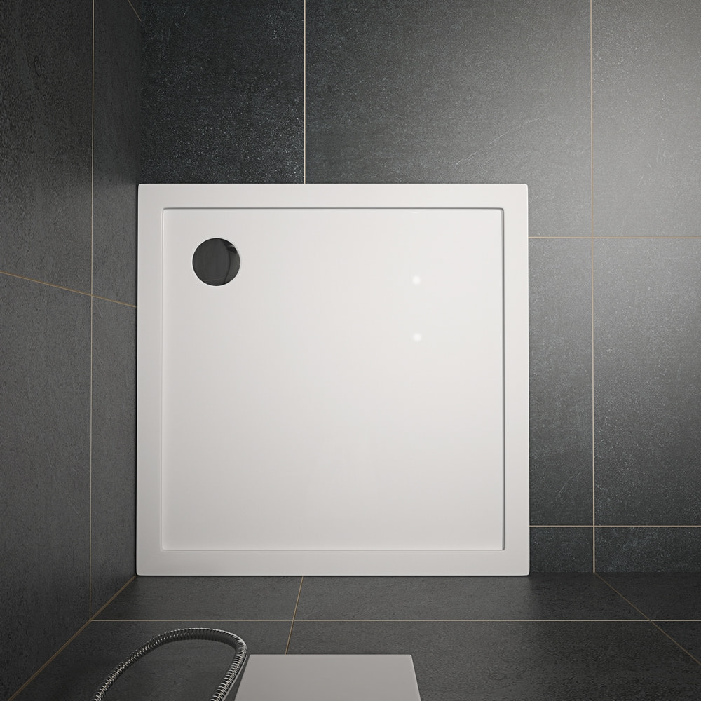 Hot selling artificial stone shower tray with stainless steel drain American style shower pan RL-STS8080