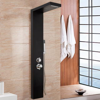 Bathroom Bath Rain Shower Column Set Stainless Steel Thermostatic Wall Shower Panel RL-P219-B