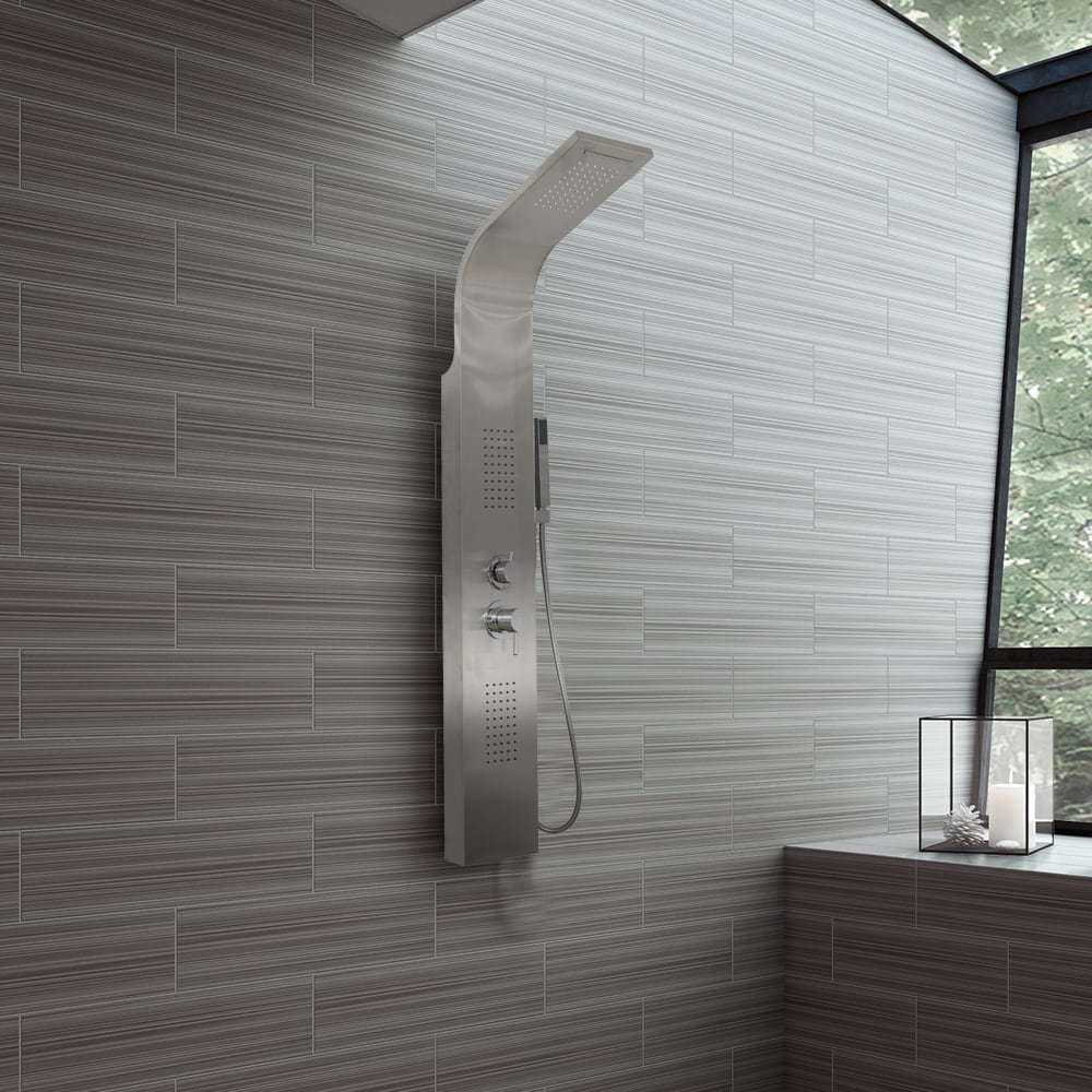 Stainless steel waterfall shower panel with water jets RL-P217