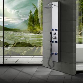 ABS cheap shower panel with 6 round massage jets round top shower RL-P216