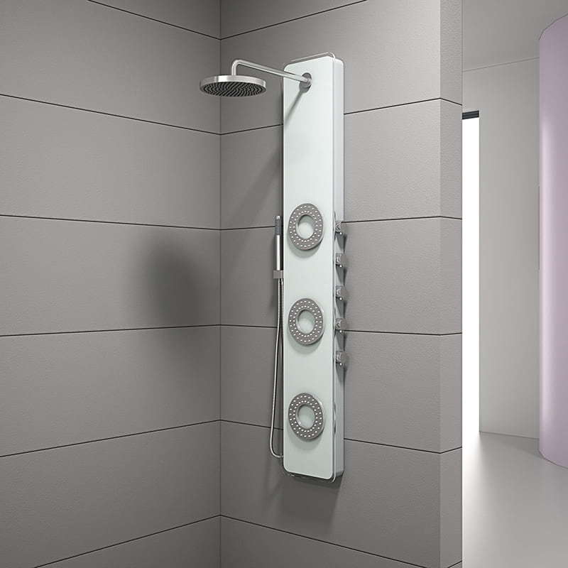White panited glass shower panel RL-P03