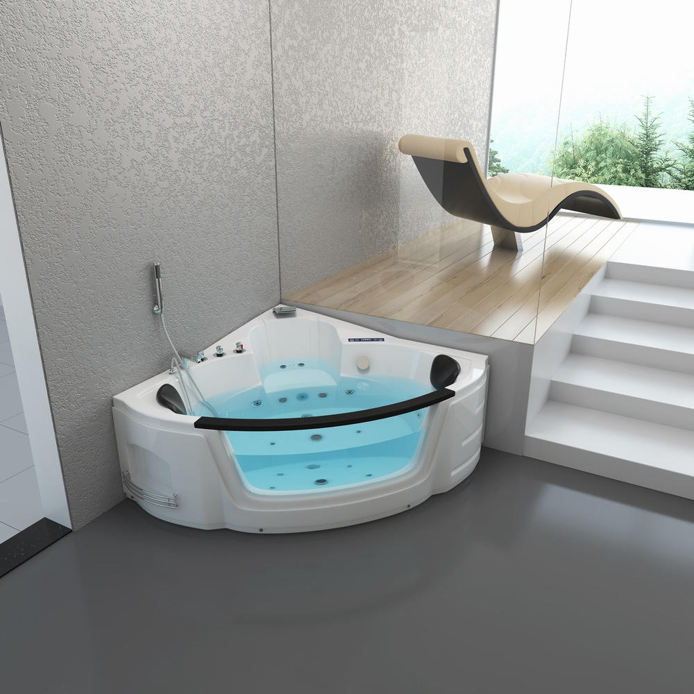 LED Massage Jetted Whirlpool Acrylic Massage Bathtub with Bluetooth 1350x1350mm RL-6148