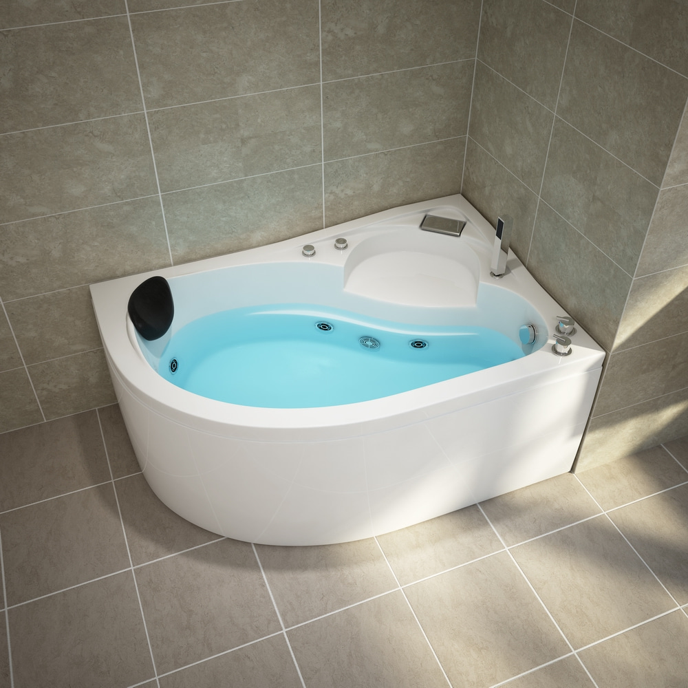 Corner Massage Jetted Thick Acrylic Single Massage Bathtub 1500x1000mm RL-6149-Left