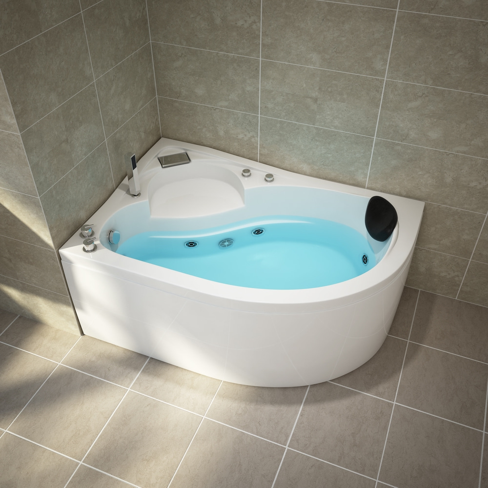 Corner Massage Jetted Thick Acrylic Single Massage Bathtub 1500x1000mm RL-6149-Right