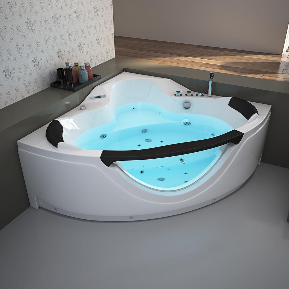 Corner acrylic hydromassage whirlpool massage bathtub for 2 people 1500x1500mm RL-6166(B)