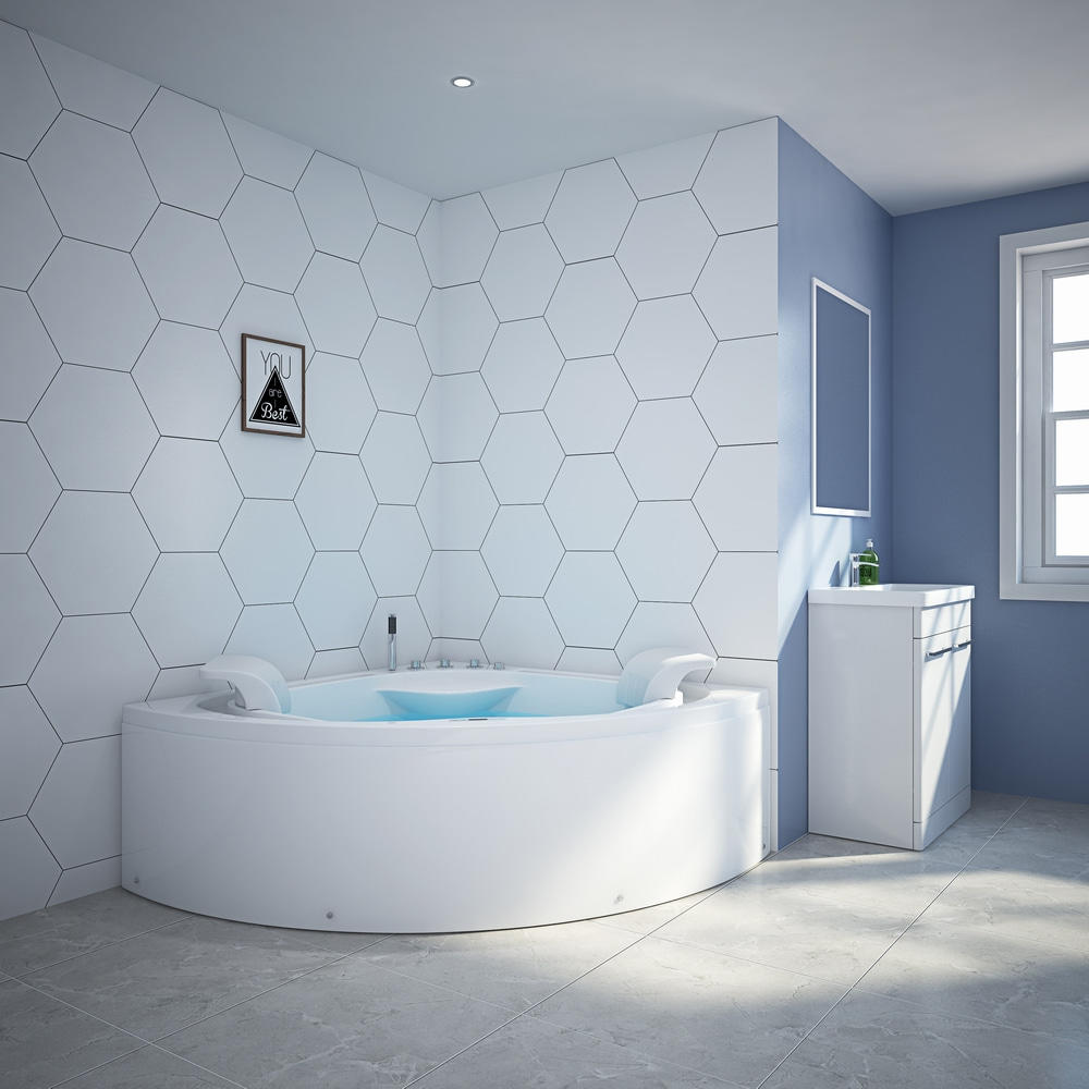 Sector corner acrylic whirlpool massage bathtubs with led lights 1600x1600mm RL-6200