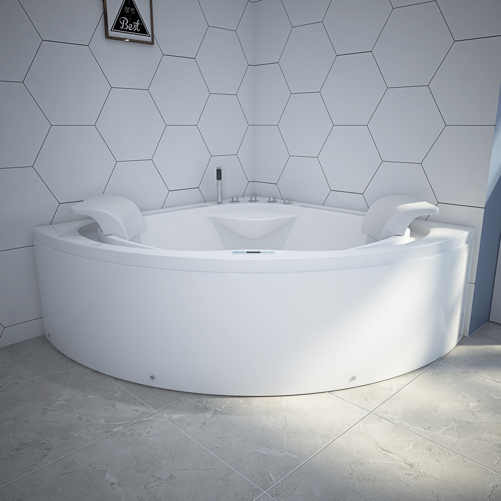 Sector corner acrylic whirlpool massage bathtubs with led lights 1600x1600mm RL-6200