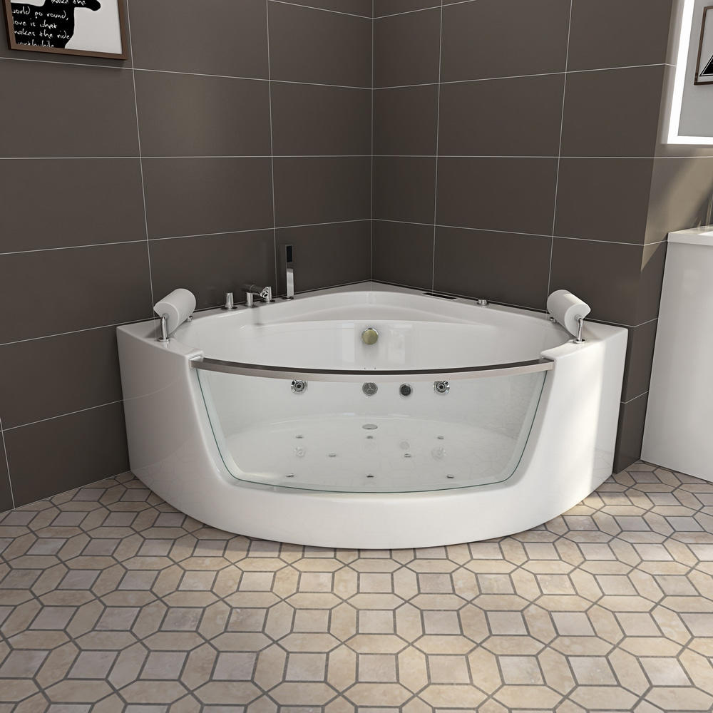Acrylic corner whirlpool bathtub massage spa tub 1350x1350mm RL-8015