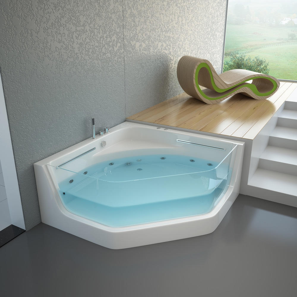 Waterfall Bathroom Hydromassage massage Bathtub With Air Bubble 1500x1500mm RL-8018