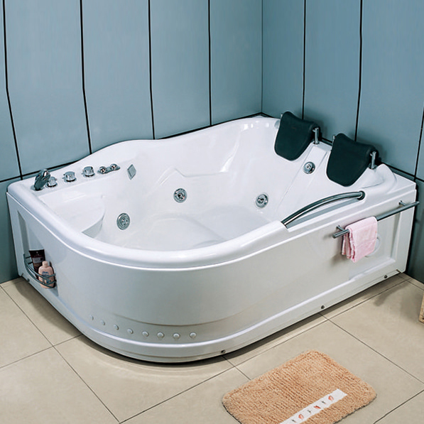 Waterfall Whirlpool Bathtub Massage Spa Hydro Bathtub 2 Sided Skirt Bathtub 1700x1200mm RL-H1712