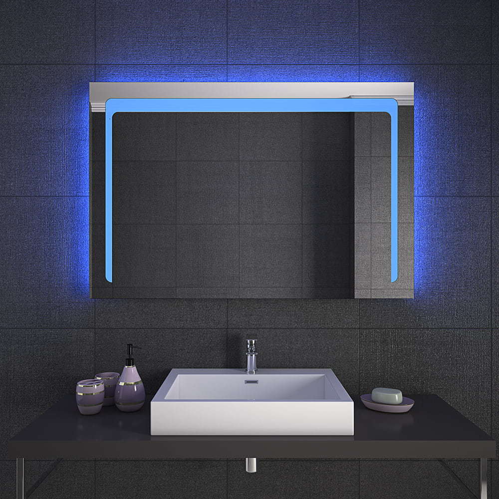 36 in. W x 28 in. H Rectangular Frameless Touch Sensor Wall Mount Bathroom Mirror RL-102B68