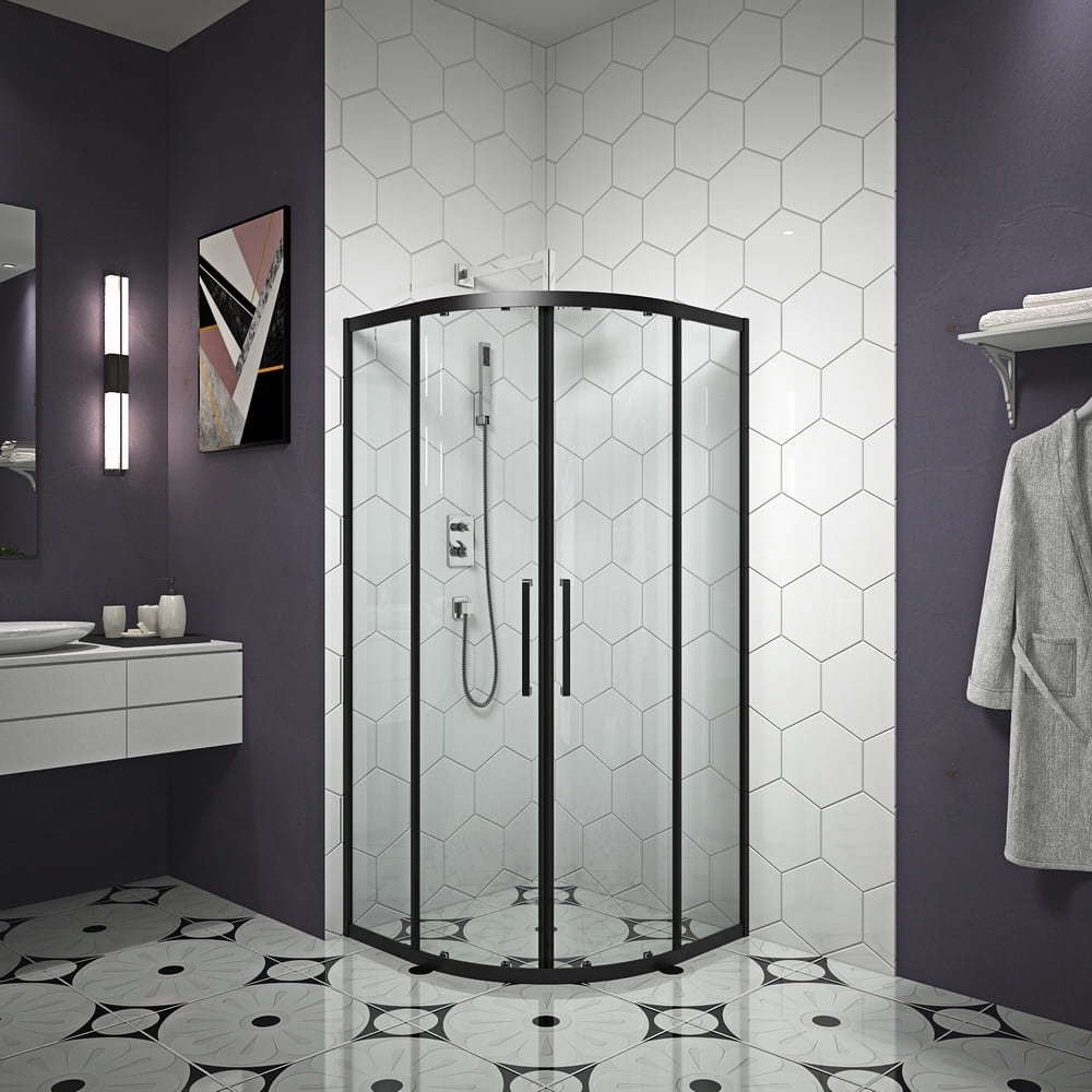 Fan-shaped no-top double sliding door simple shower room RL-A20