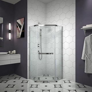 Hotel style shower room with diamond aluminum frame glass RL-A25