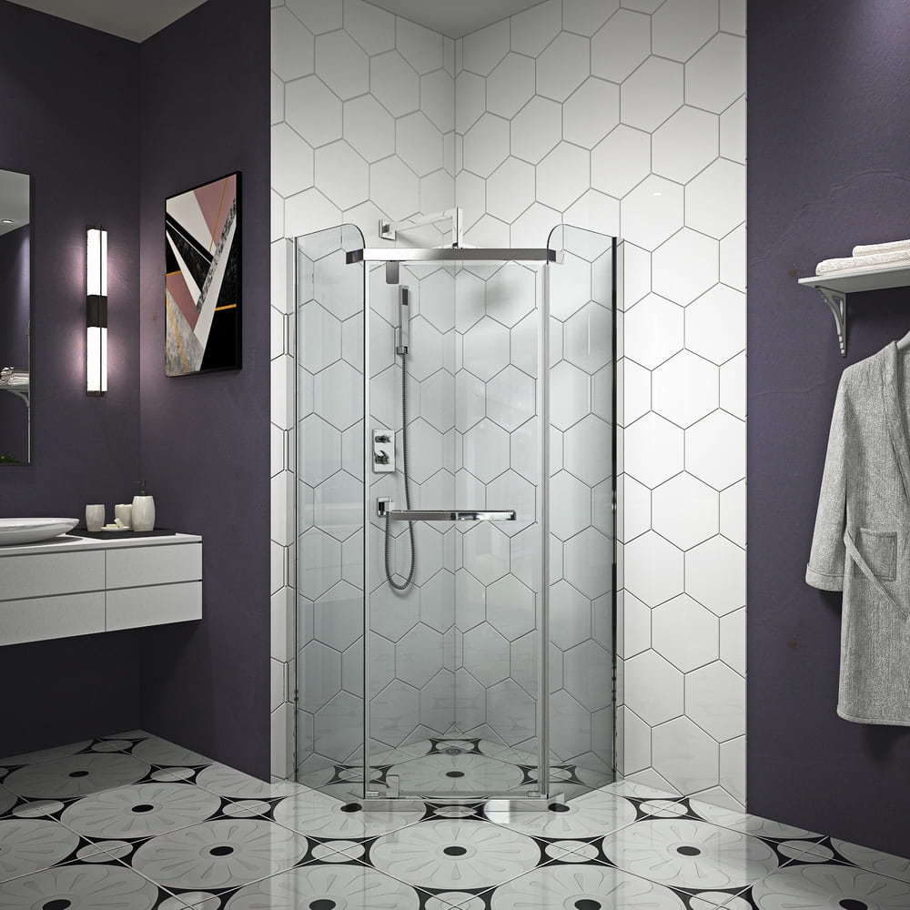 Diamond-shaped home corner simple glass shower room RL-A26