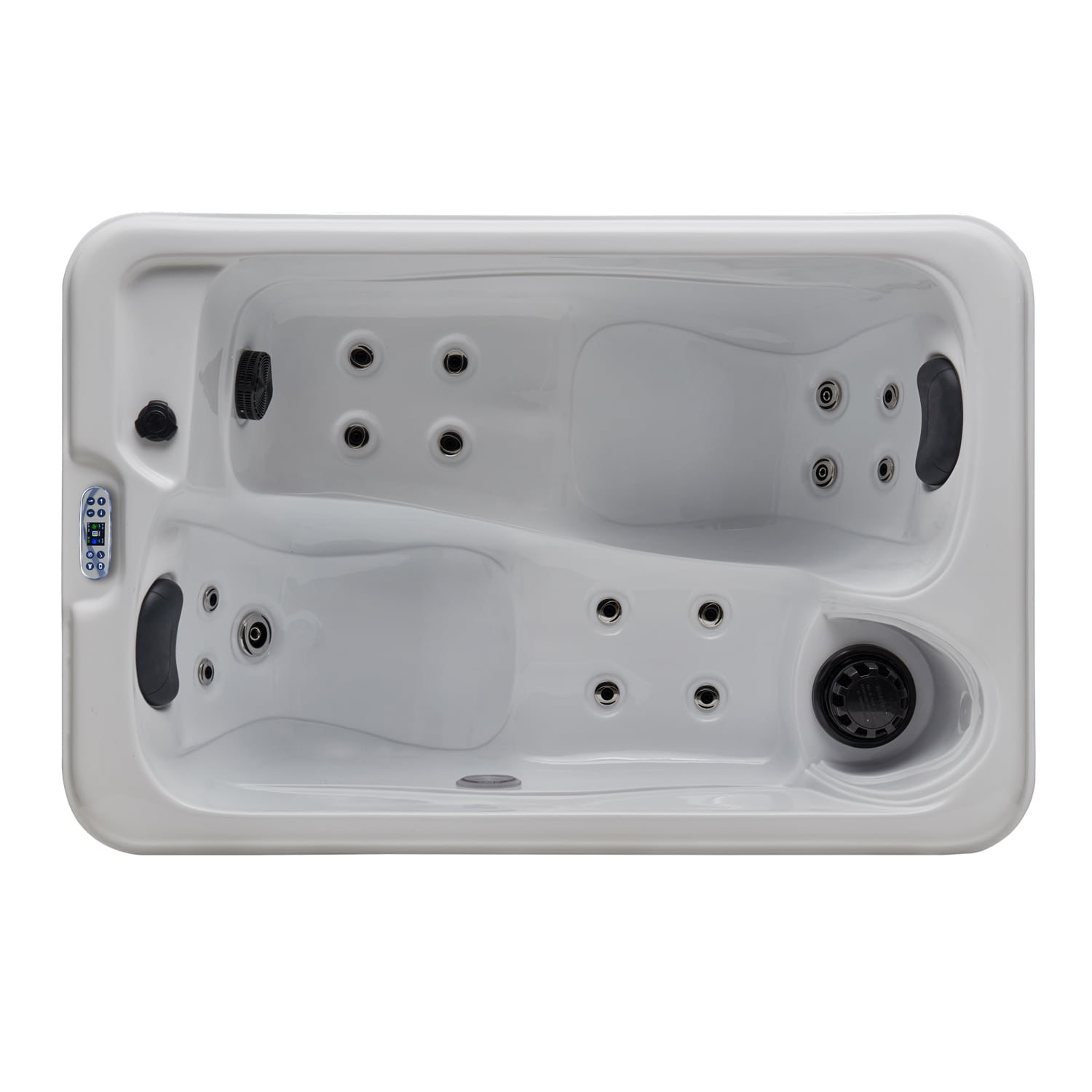 2 Person 15 Jets Acrylic Rectangular Hot Tub in Gray RL-J200