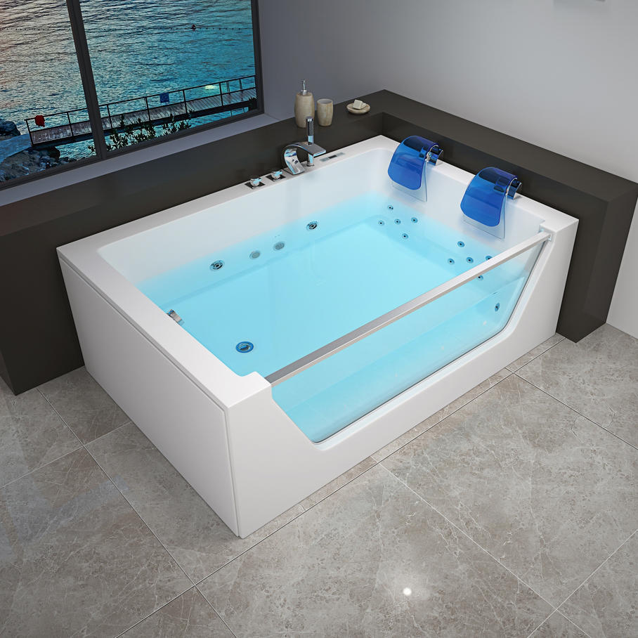 Indoor corner whirlpool bath tub acrylic massage bathtubs for 2 adults RL-6136