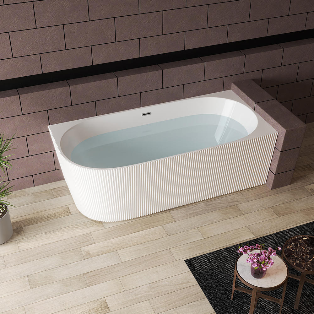 White acrylic flatbottom freestanding bathtub RL-MF1241